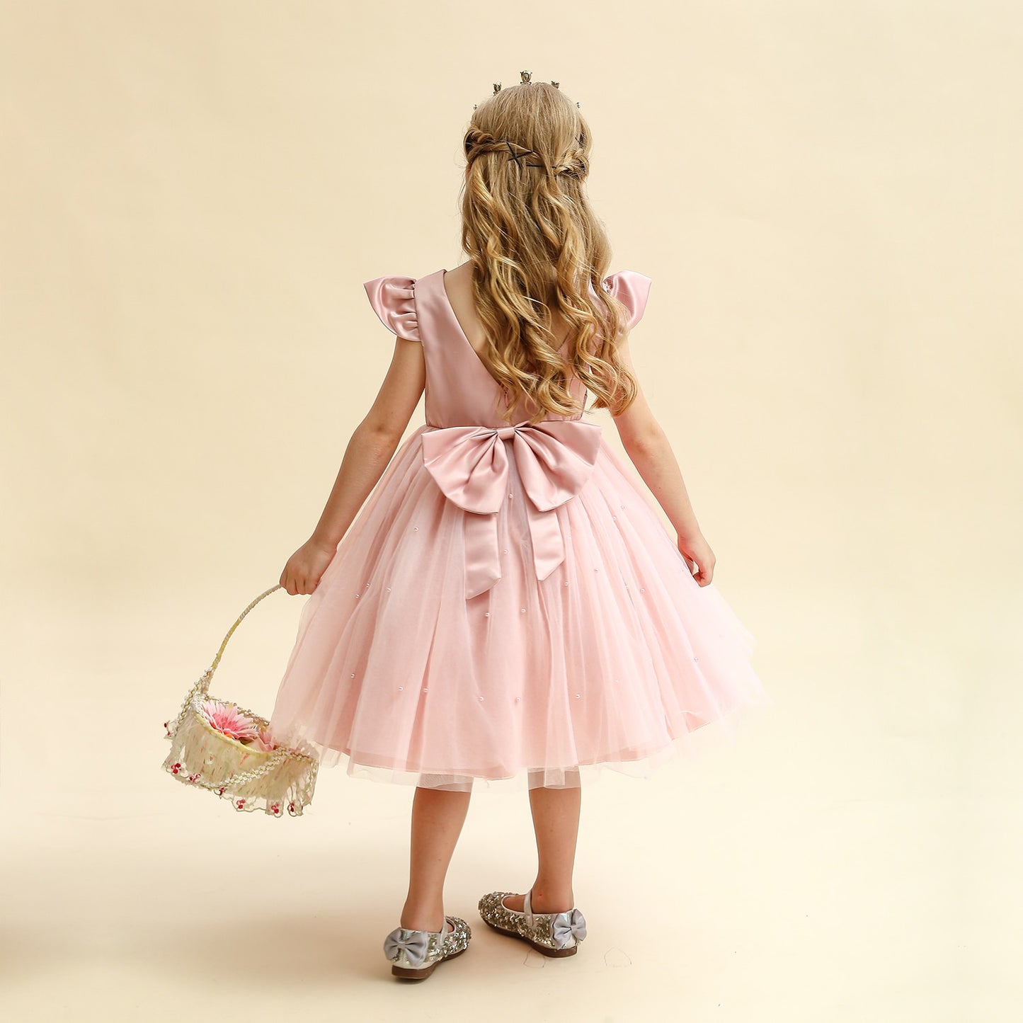 Tulle Backless Bow Dress