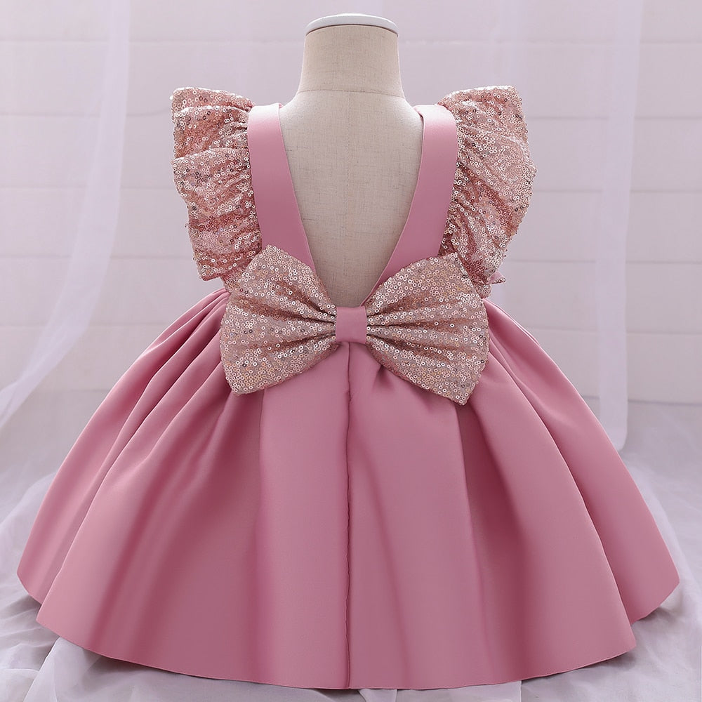 Sequin Bow Baby Girl Dress