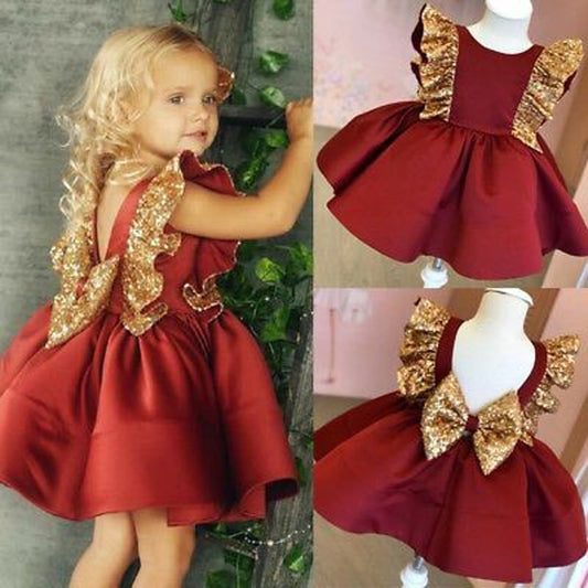 Sequin Bow Baby Girl Dress