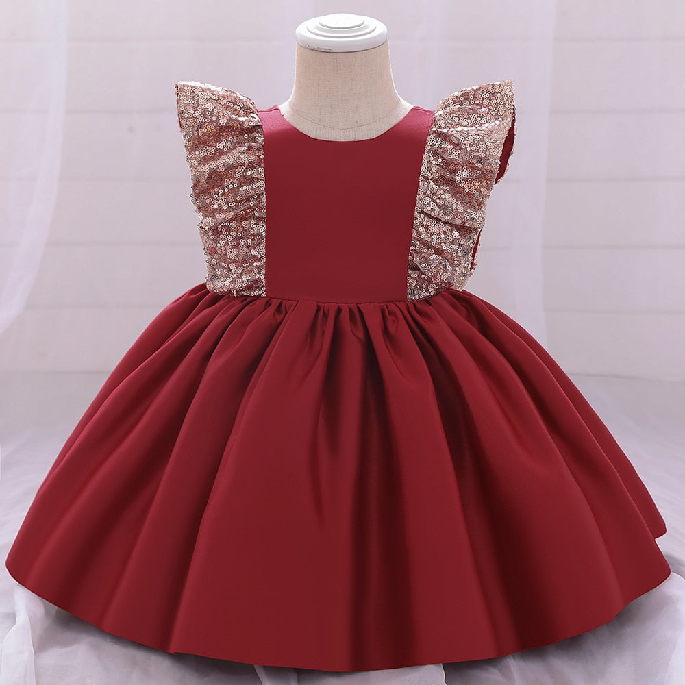 Sequin Bow Baby Girl Dress