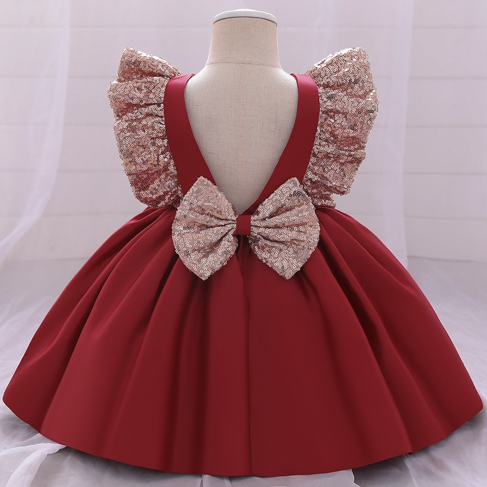 Sequin Bow Baby Girl Dress