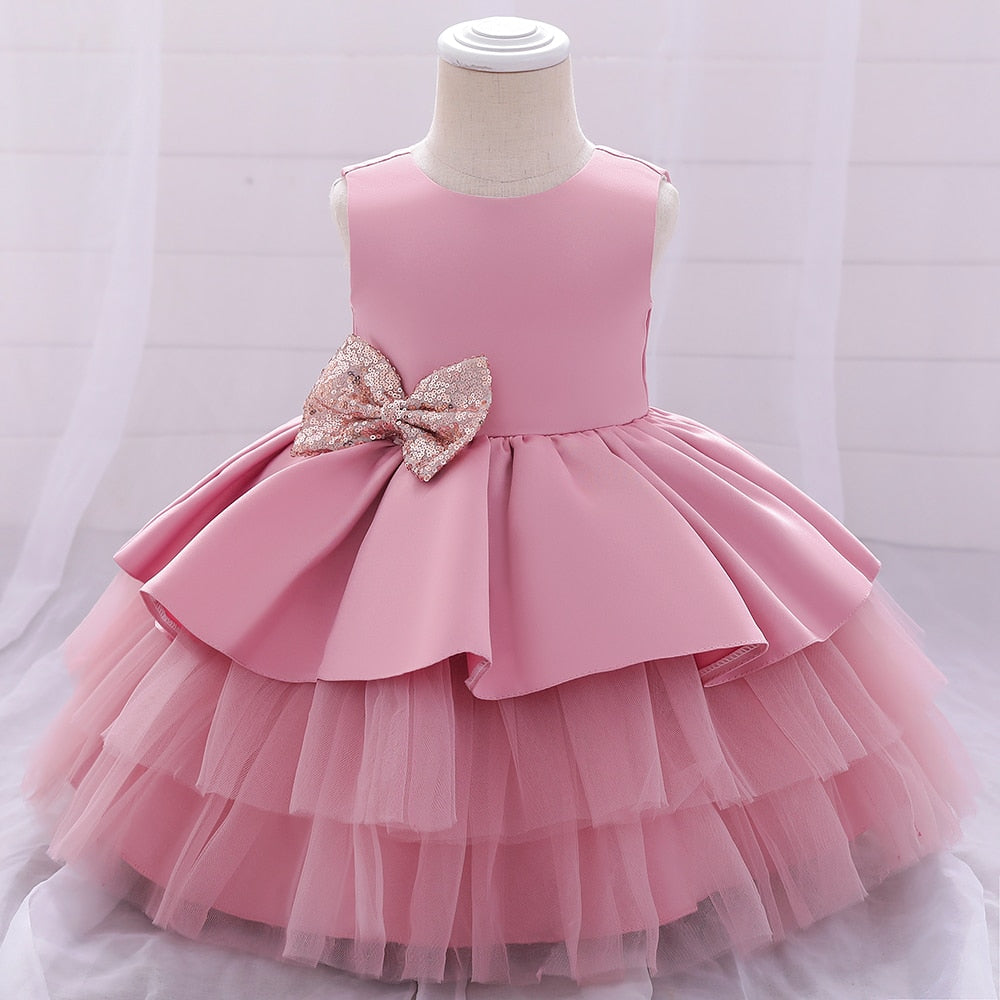 Sequin Bow Baby Girl Dress