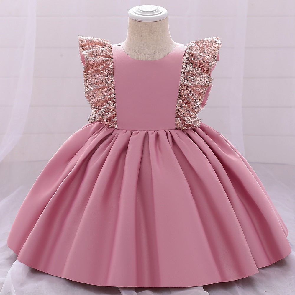 Sequin Bow Baby Girl Dress