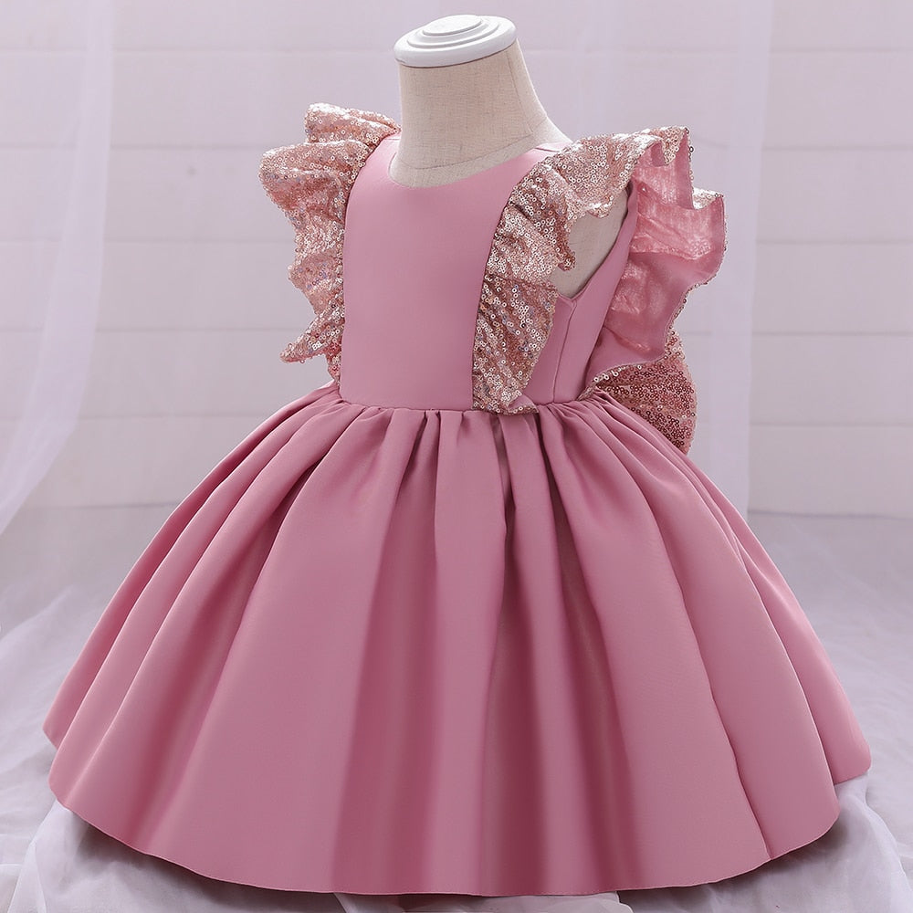 Sequin Bow Baby Girl Dress