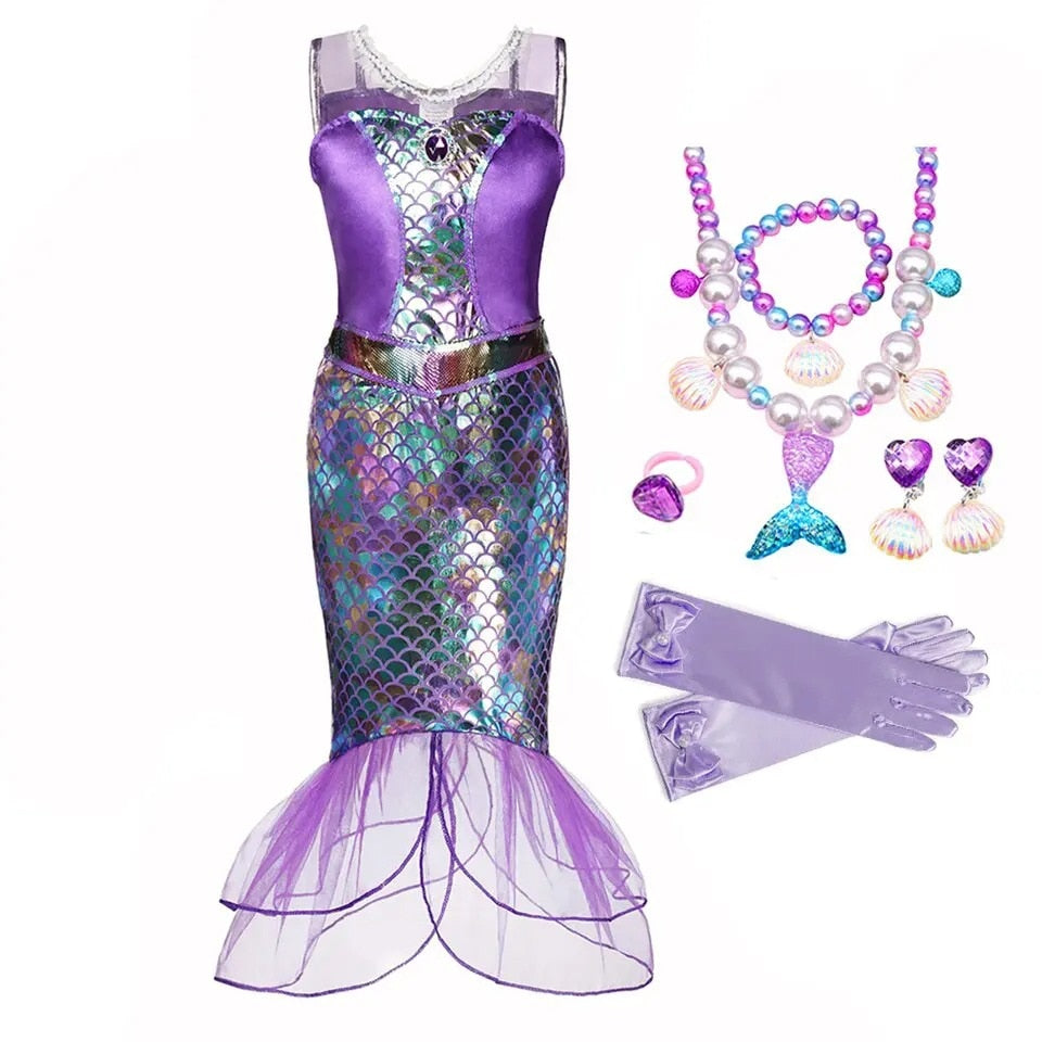 Disney Girl Princess Little Mermaid Ariel Dress