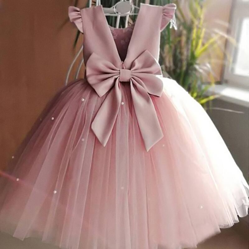 Tulle  Backless Bow Dress