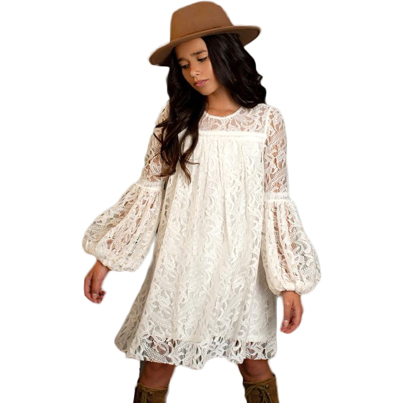 Girls Lace Long Sleeve Dress