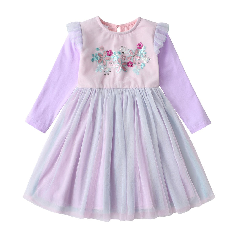 Unicorn  Autumn Long Sleeve Dark Gauze Skirt Dress