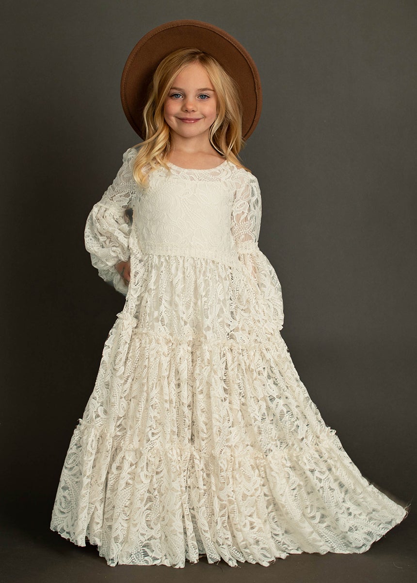 Girls Lace Long Sleeve Dress