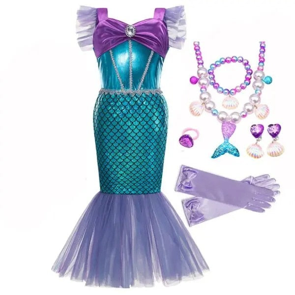 Disney Girl Princess Little Mermaid Ariel Dress