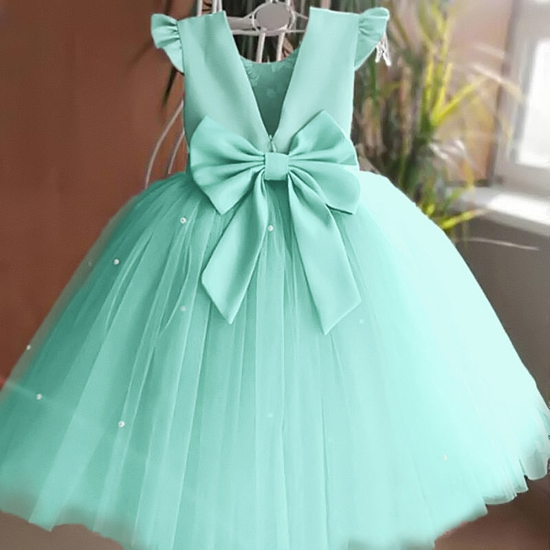 Tulle  Backless Bow Dress